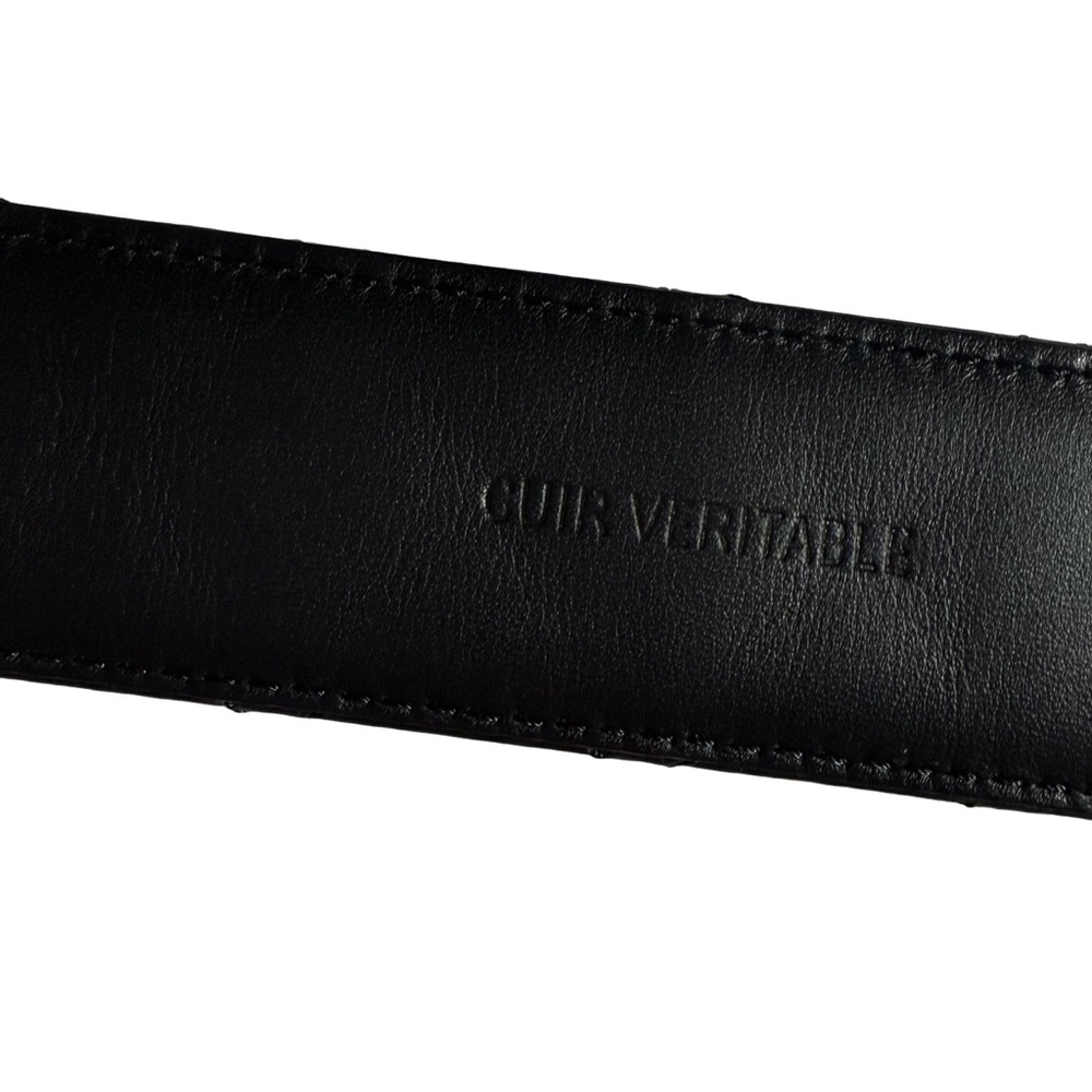 CHANEL BLACK LAMBSKIN QUILTED LEATHER BELT WITH GOLD CHAIN INTERLOCKING CC LOGO - Picture 8 of 10